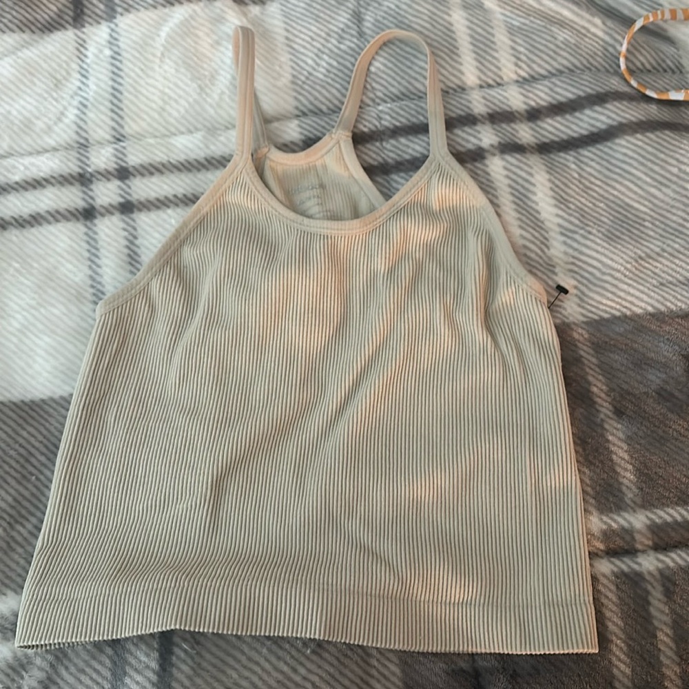 tan high neck tank top